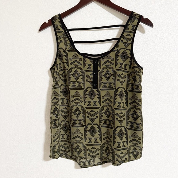 Chloe K Tops - Chloe K Strappy Back Western Print Tank
